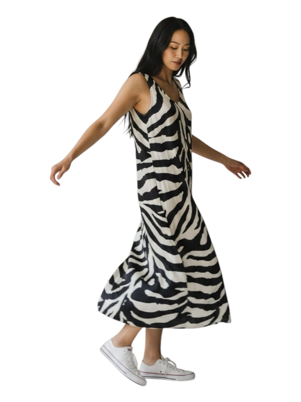 H&M Zebra Print Sleeveless Summer Maxi Dress